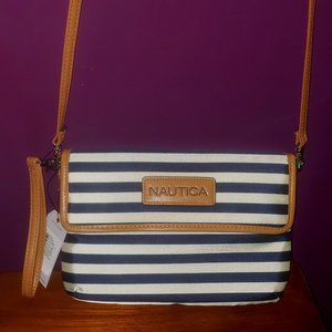 Navy and White handbag